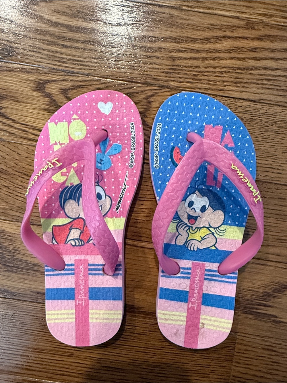 Monica Kids Pink & Blue Character Flip Flops - Ipanema